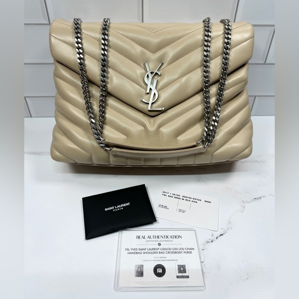 YSL Yves Saint Laurent LouLou Lou Lou Chain Handbag Shoulder Bag Crossbody Purse